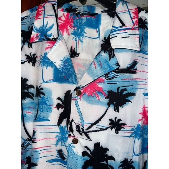 COOFANDY Men's Hawaiian Floral Button Down Tropical Holiday Beach XL Long Sleeve - Picture 1 of 4